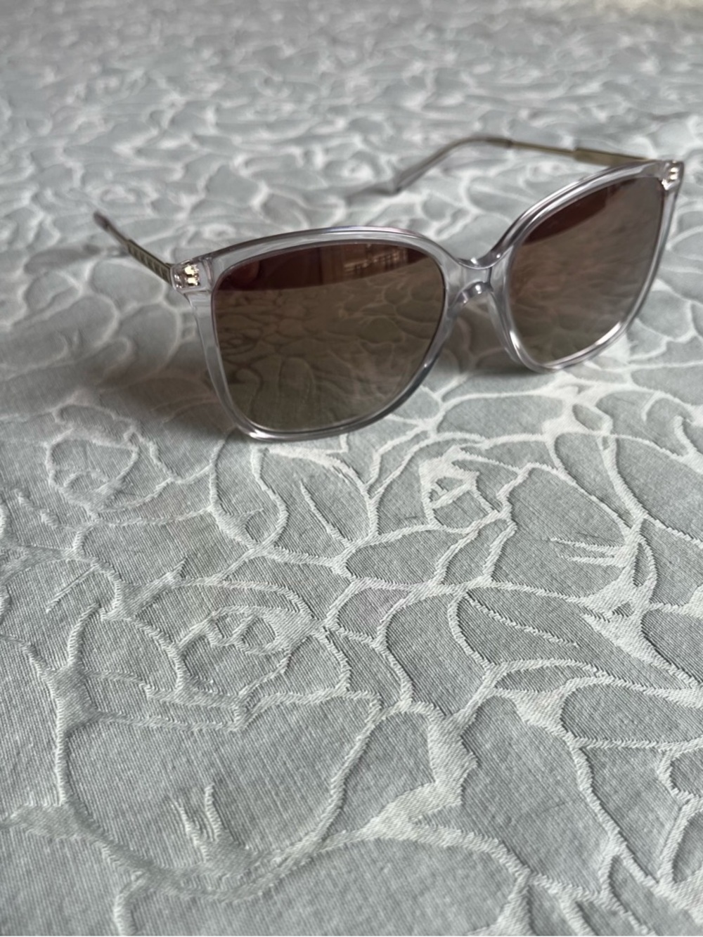 Michael Kors Clear Frame Brown Lens Women's Sunglasses